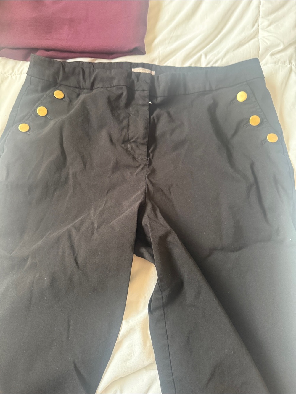 Maurices Black Chino Pants with Gold Buttons